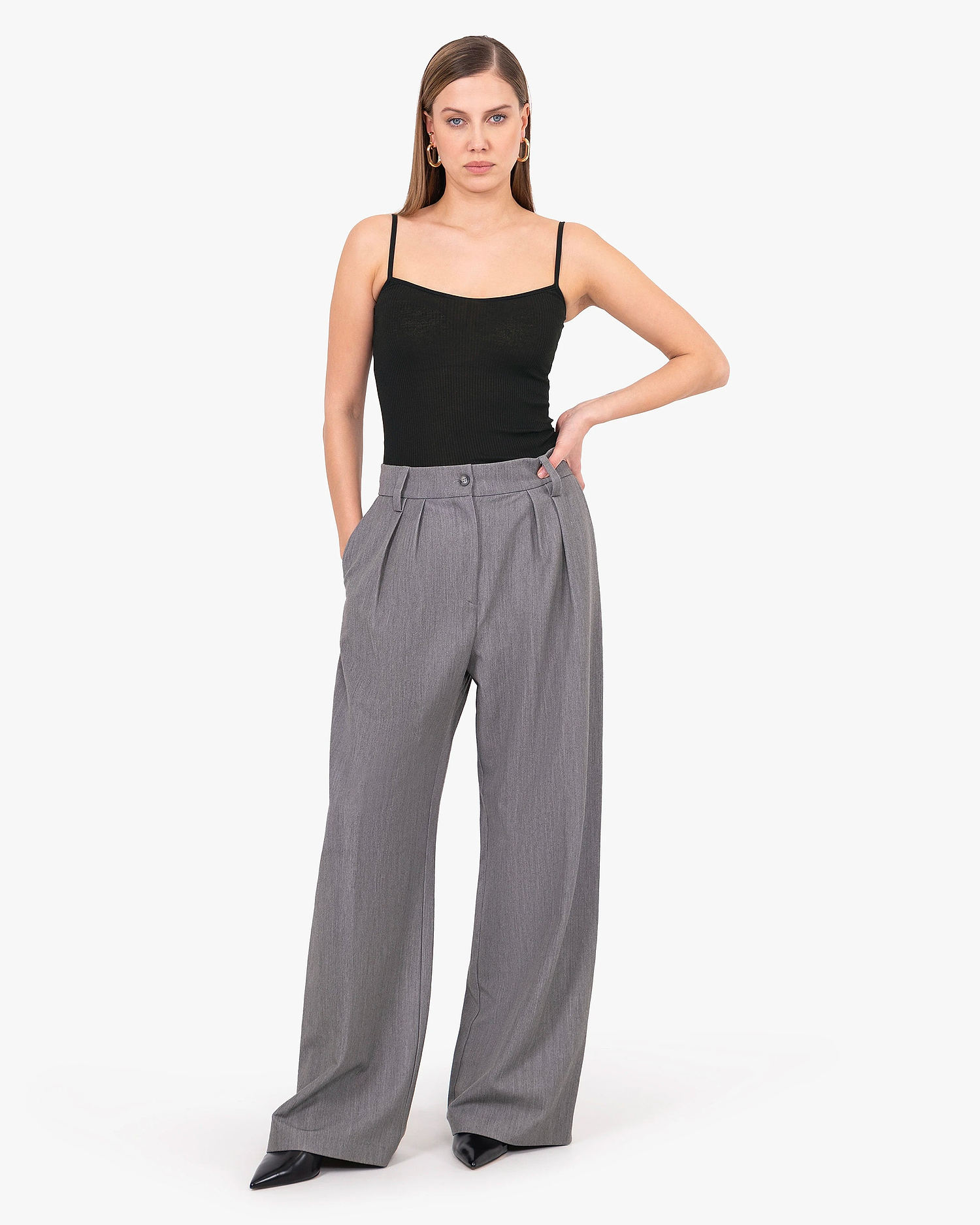 Pleated Top - Black Cotone / Seta