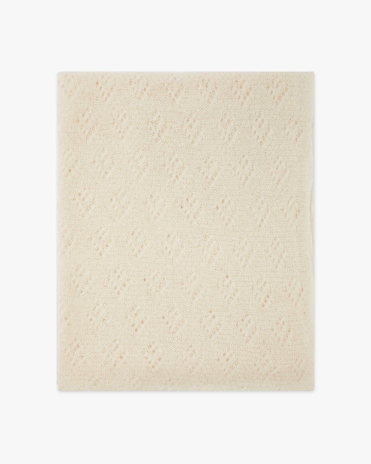 Pointelle Maxi Scarf - White Cashmere