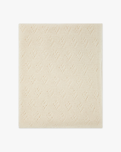 Pointelle Maxi Scarf - White Cashmere