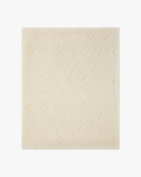 Pointelle Maxi Scarf - White Cashmere