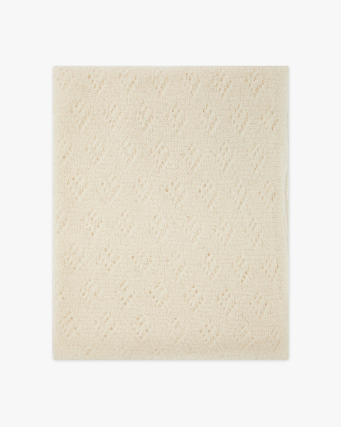 Pointelle Maxi Scarf - White Cashmere