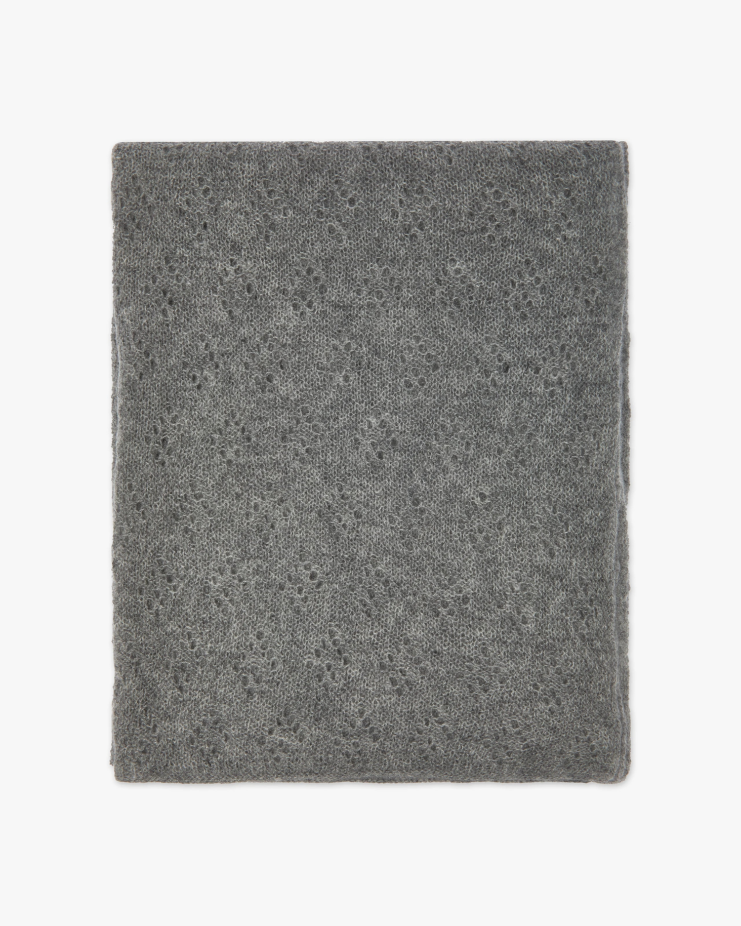 Pointelle Maxi Scarf - Medium Grey Cashmere