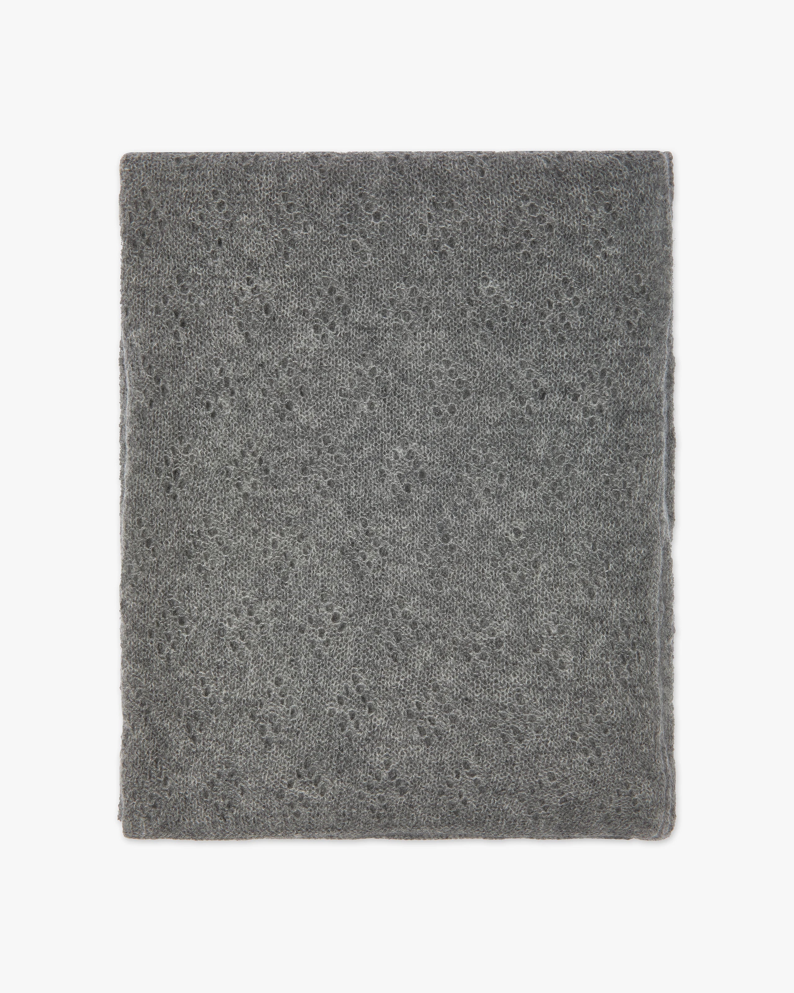 Pointelle Maxi Scarf - Medium Grey Cashmere