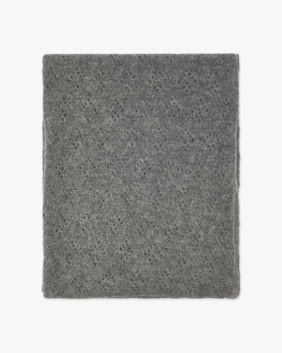 Pointelle Maxi Scarf - Medium Grey Cashmere
