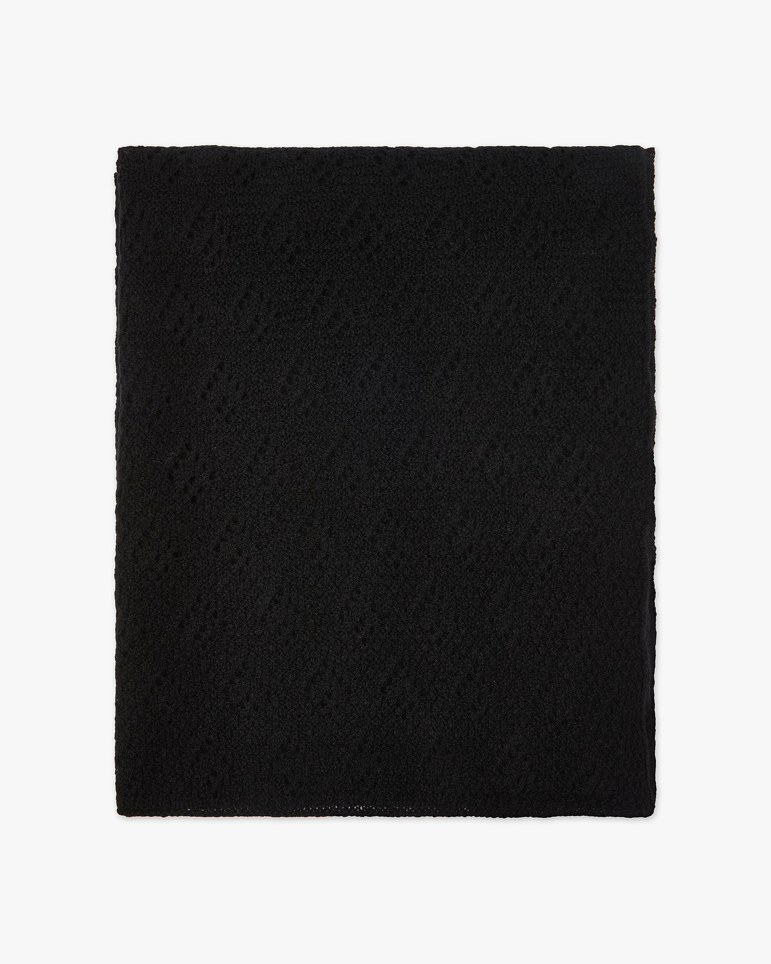 Pointelle Maxi Scarf - Black Cashmere