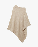 Cable Knit Essential Poncho - Beige