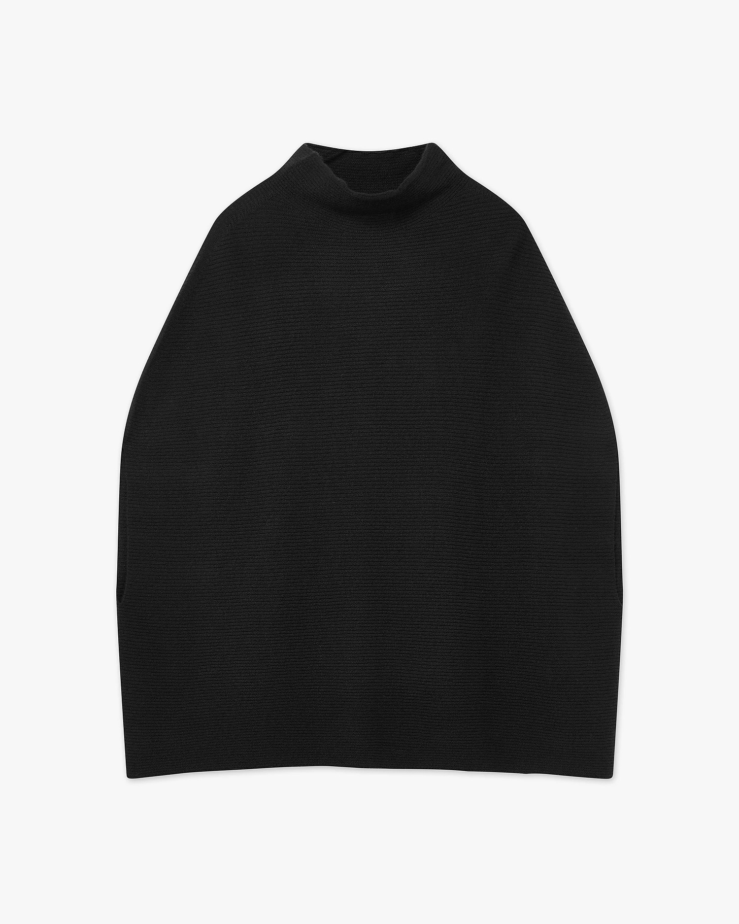 Cashmere Mock Neck Cape Poncho - Black | MaisonCashmere Cashmere Mock Neck Cape Poncho - Black | MaisonCashmere