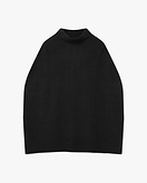 Cape Poncho Mock Neck - Schwarz