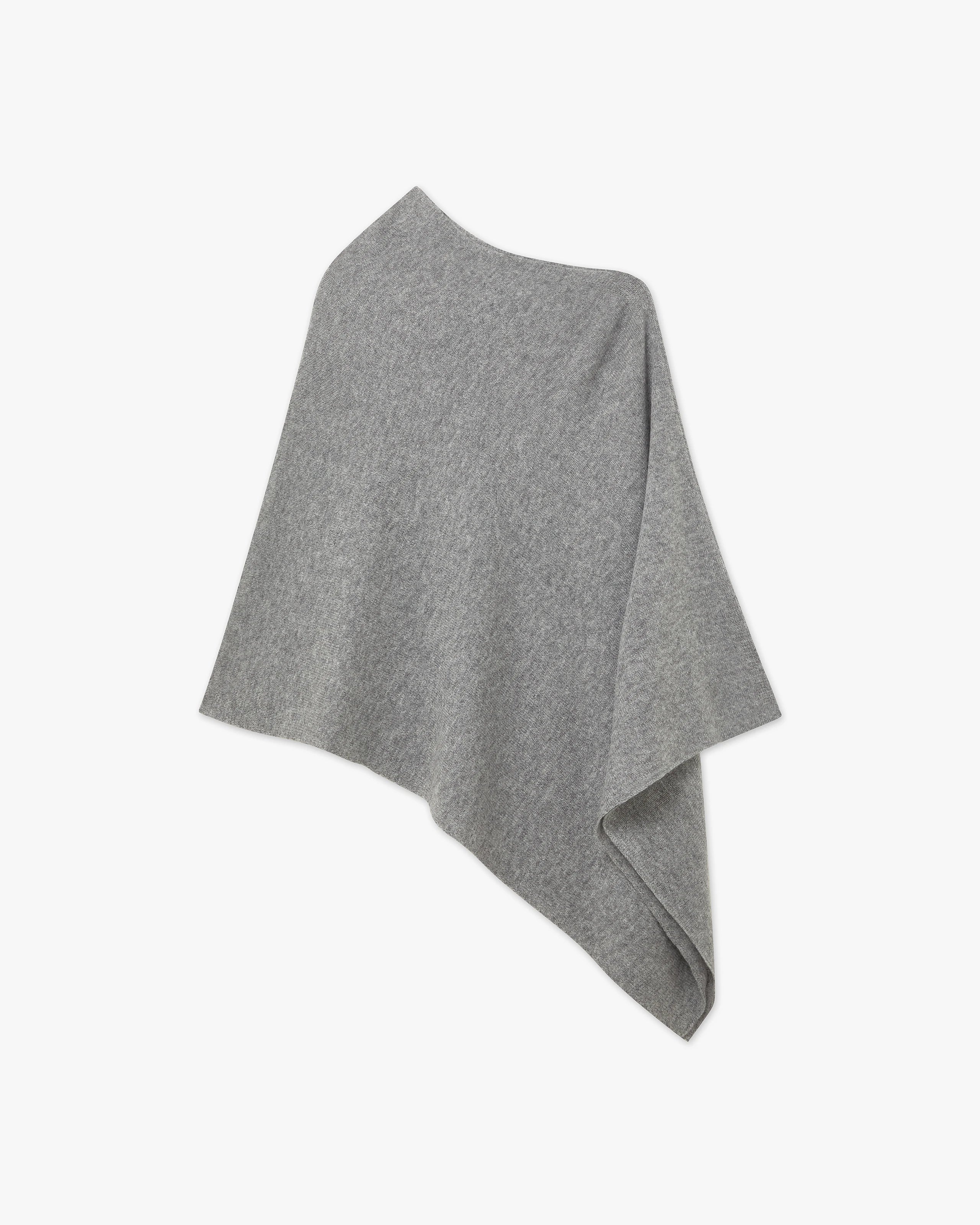 Essential Cashmere Poncho - Medium Grey | MaisonCashmere