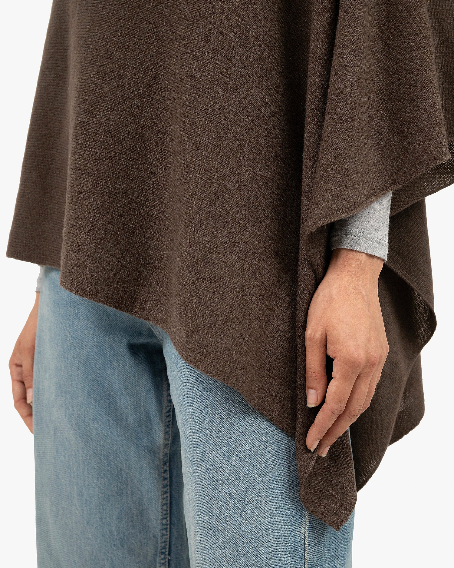 Essential Poncho - Brown Cashmere