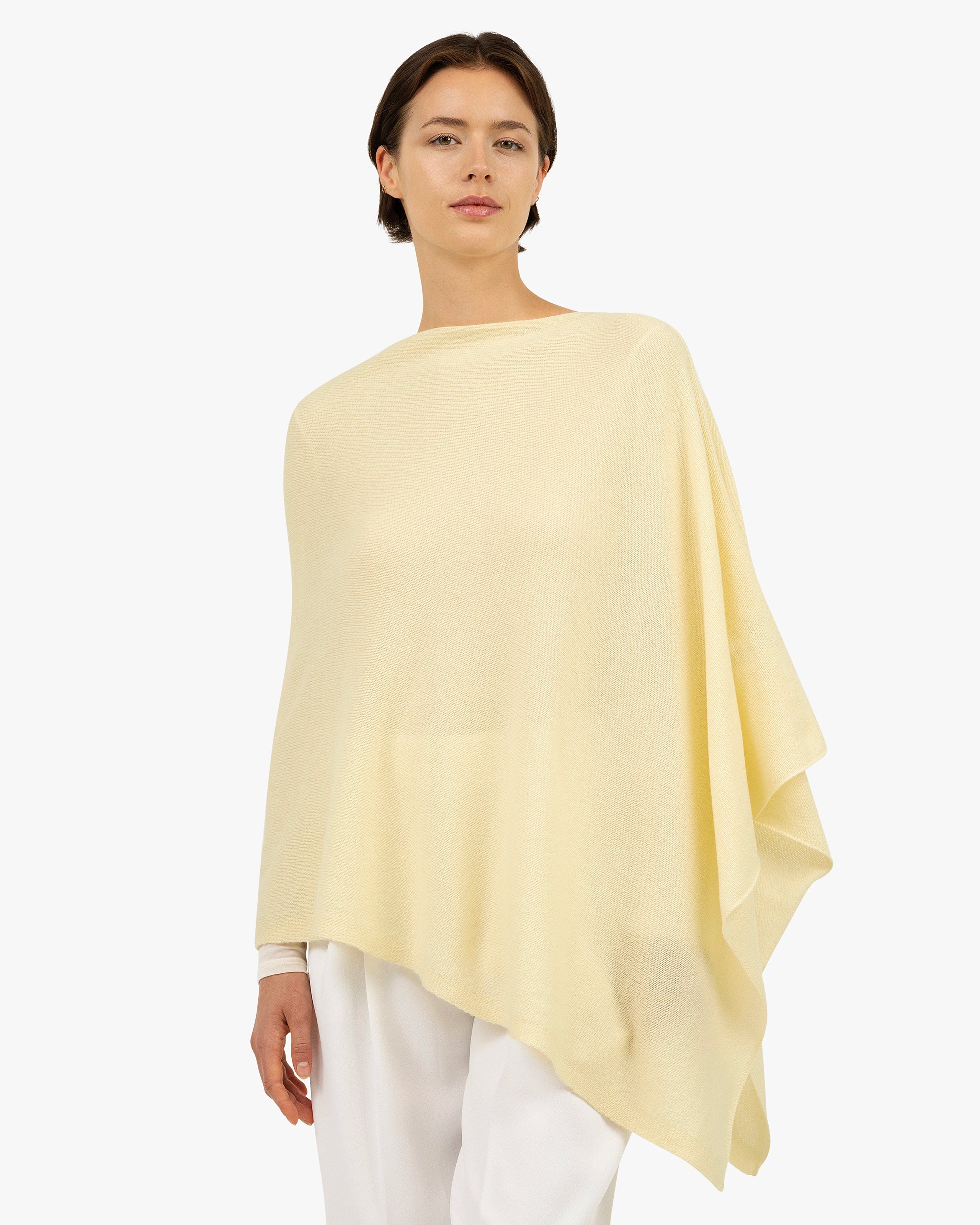 Essential Poncho - Yellow Cashmere