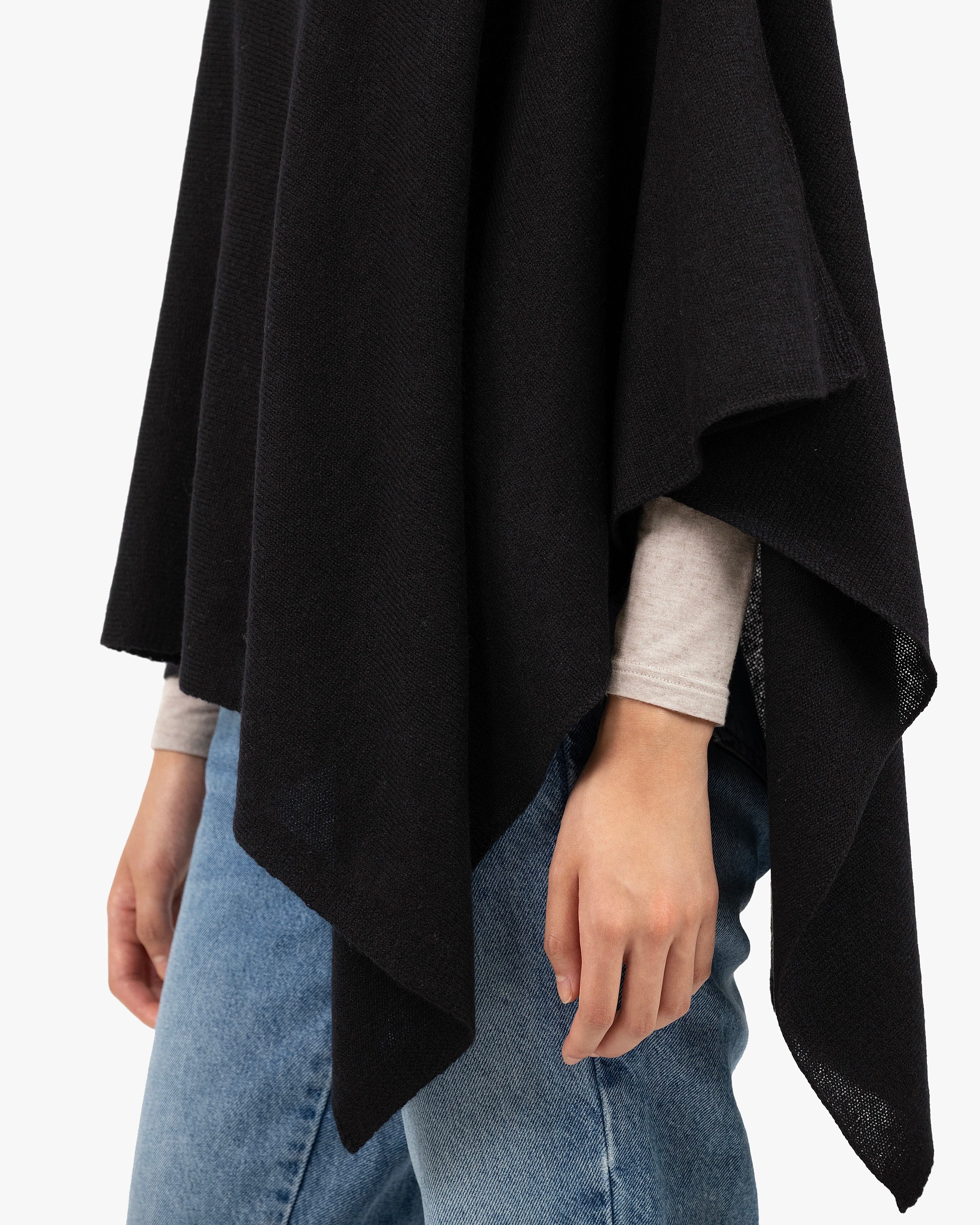 Essential Poncho - Black Cashmere