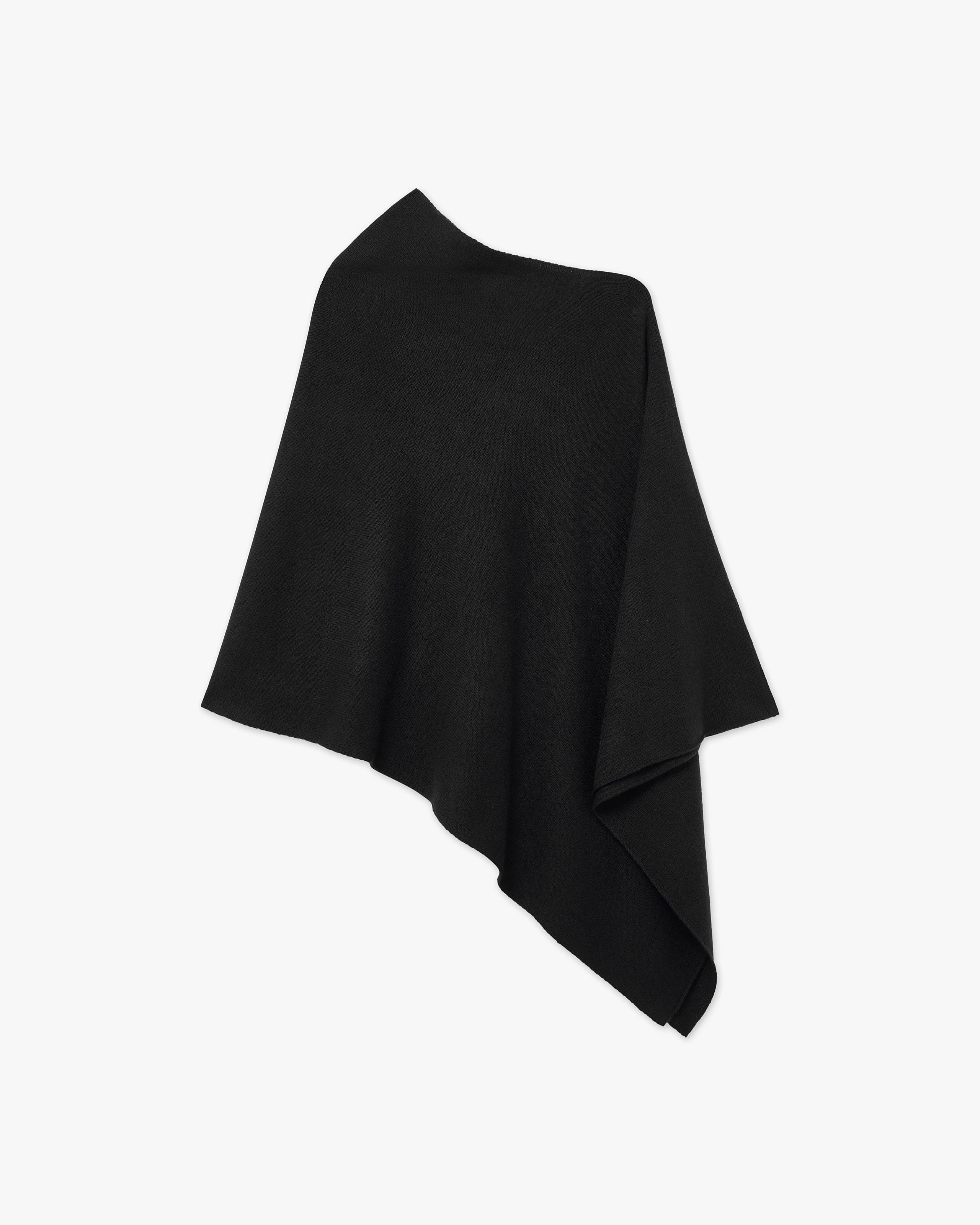 Essential Poncho - Black Cashmere