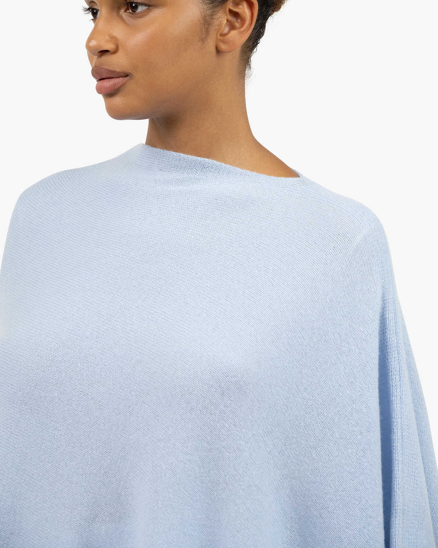Essential Poncho - Light Blue Cashmere