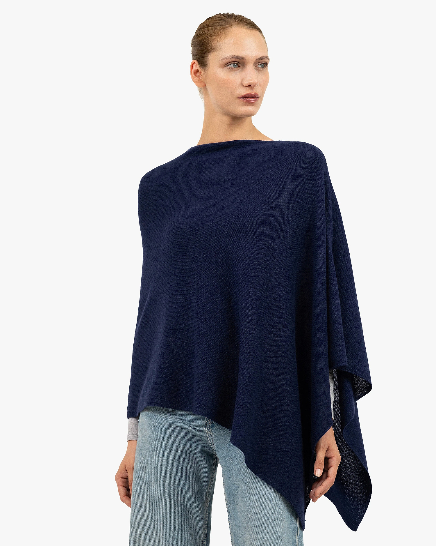 Essential Poncho - Blue Cashmere