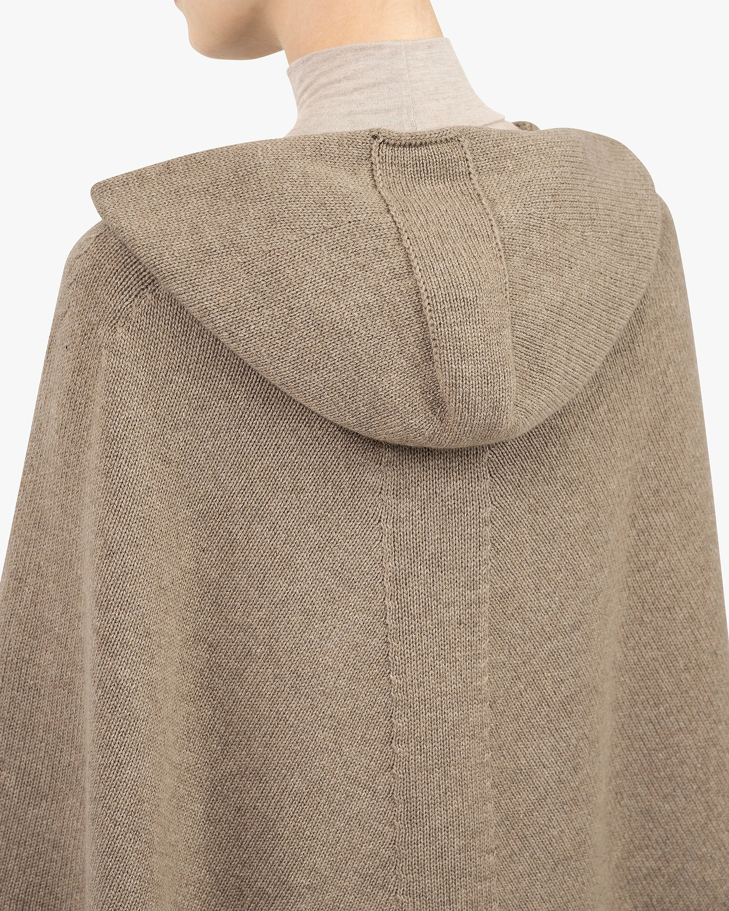 Hoodie Poncho - Taupe Cashmere