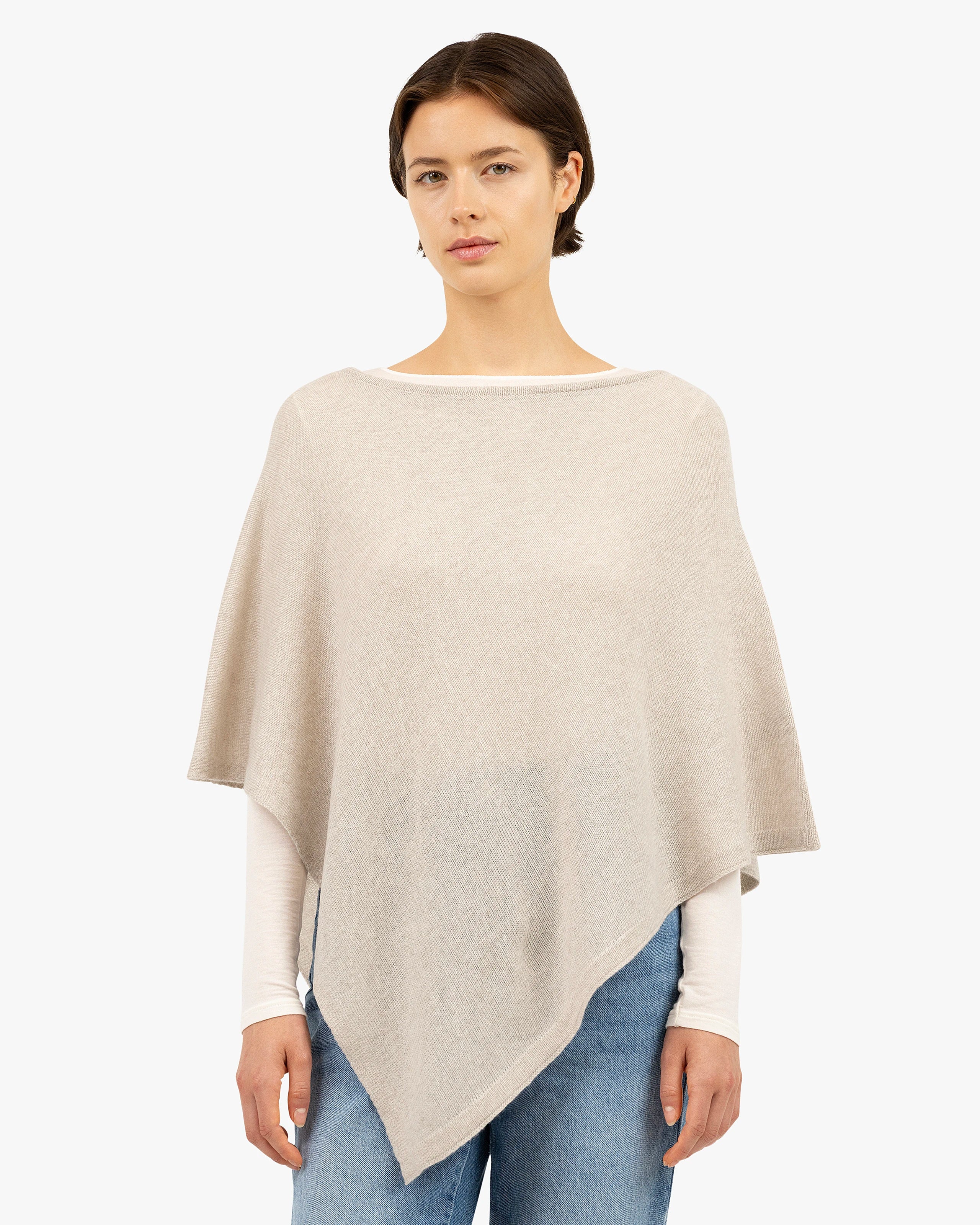 Ostuni Poncho - Beige Cashmere