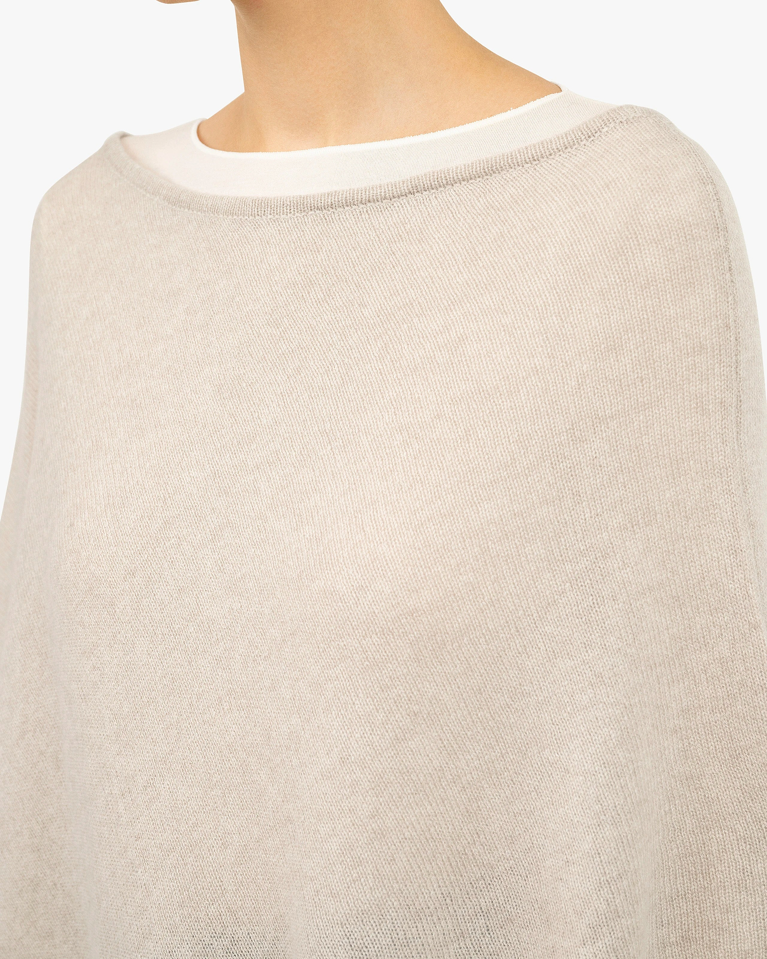 Ostuni Poncho - Beige Cashmere