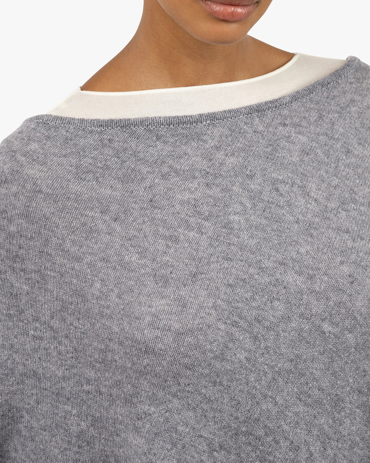 Ostuni Poncho - Medium Grey Cashmere