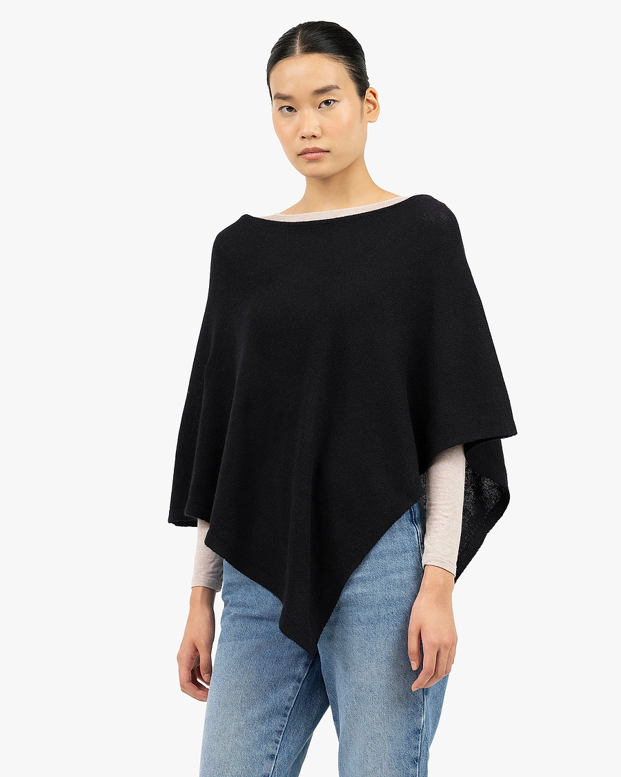 Ostuni Poncho - Black Cashmere