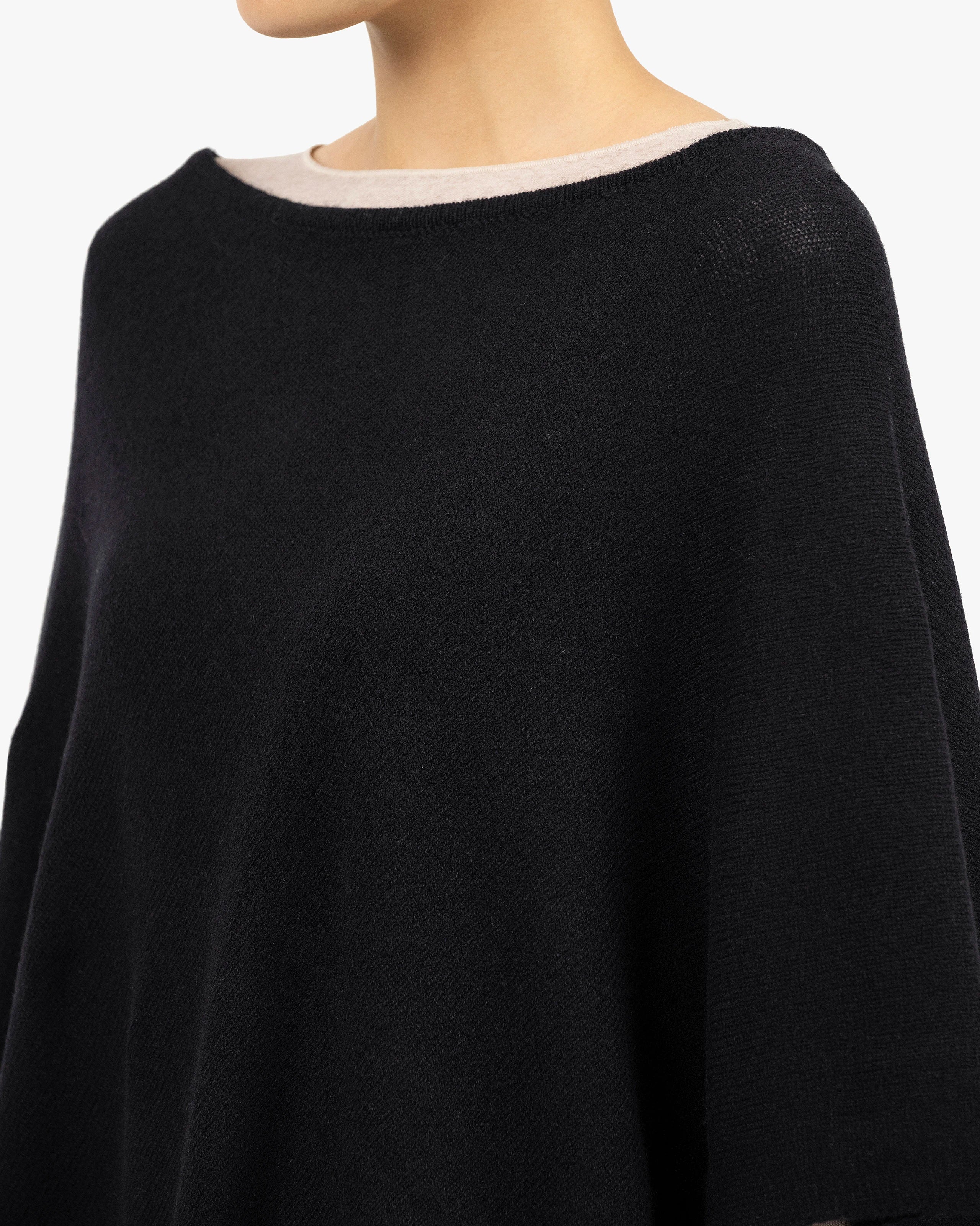 Ostuni Poncho - Black Cashmere
