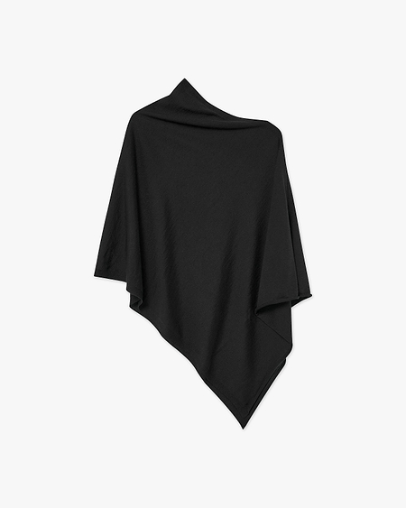 Positano Poncho - Black Cashmere / Seta