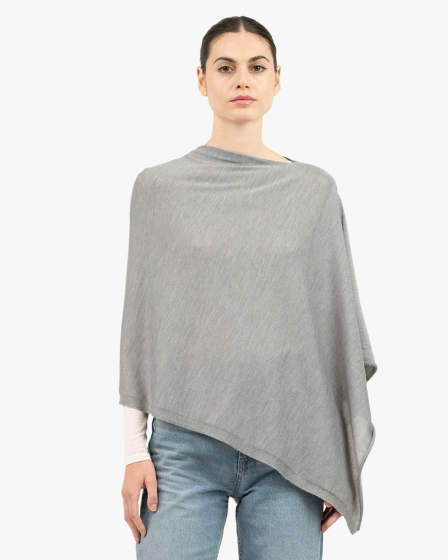 Positano Poncho - Grey Cashmere / Seta