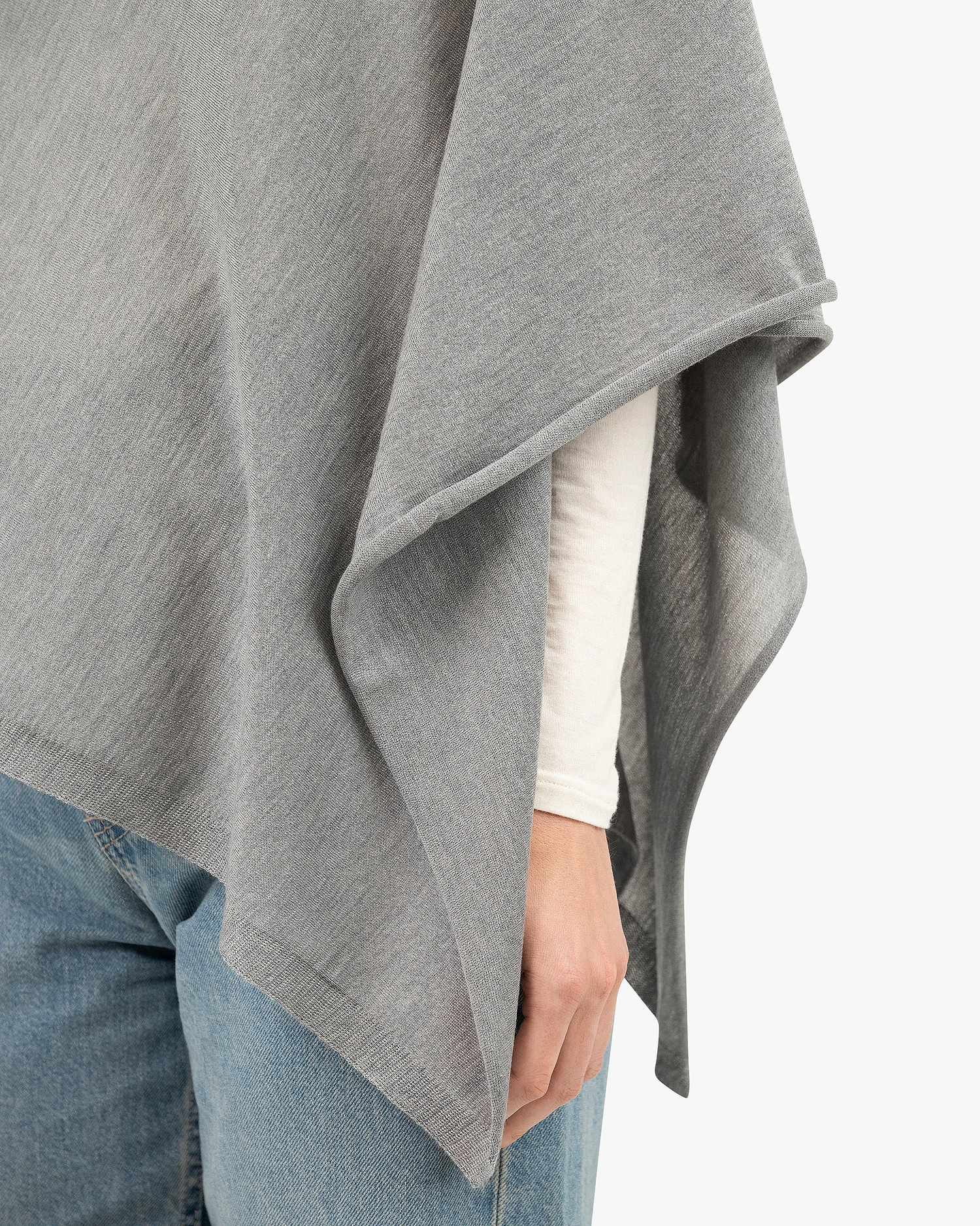 Positano Poncho - Grey Cashmere / Seta
