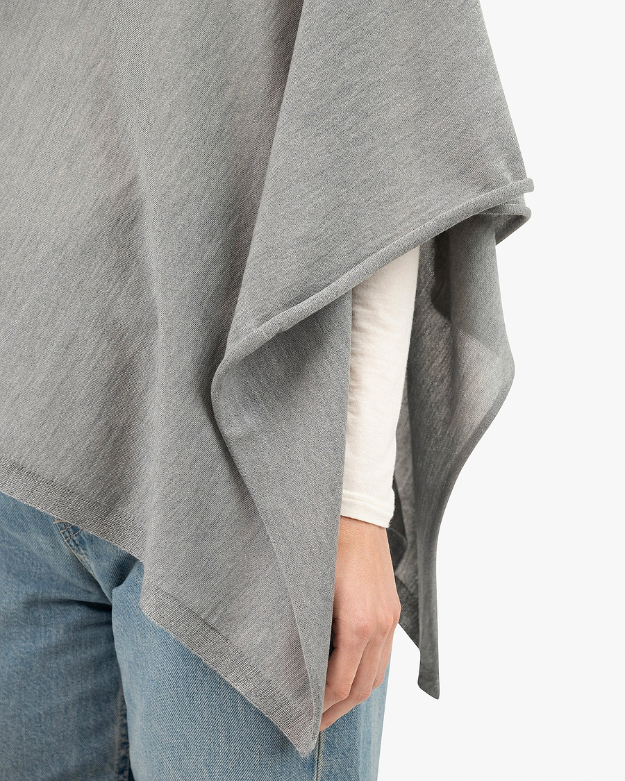 Positano Poncho - Grey Cashmere / Seta
