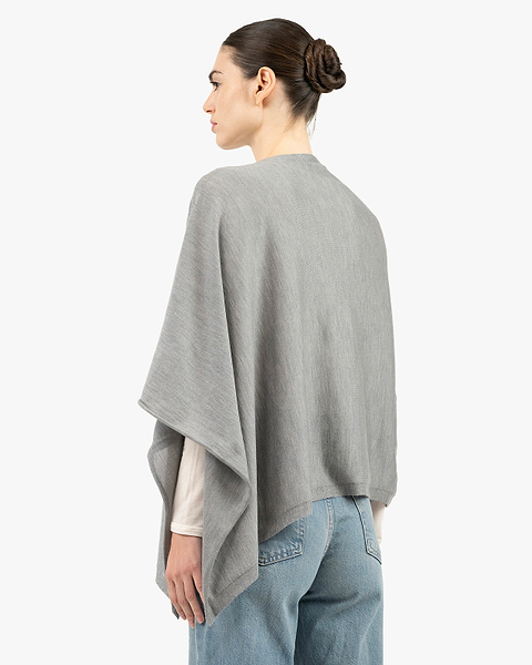 Positano Poncho - Grey Cashmere / Seta