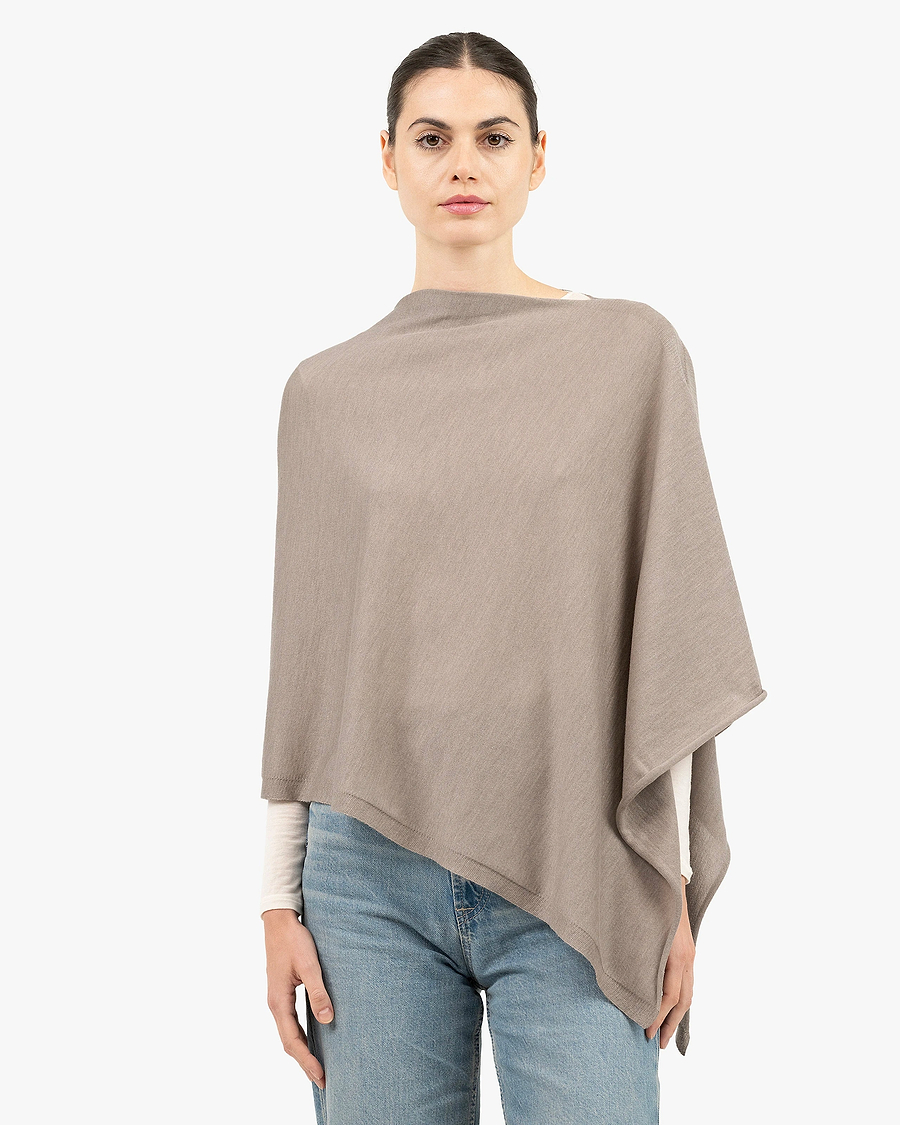Positano Poncho - Beige Cashmere / Seta