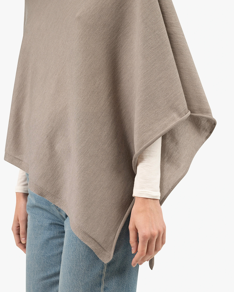 Positano Poncho - Beige Cashmere / Seta