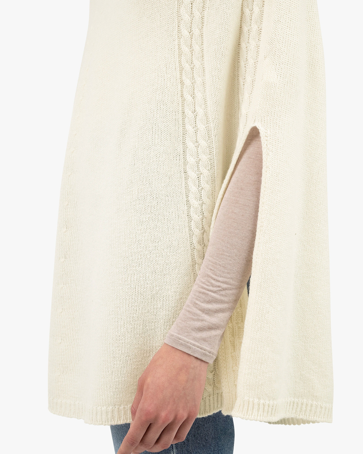 Riviera Poncho - White Cashmere