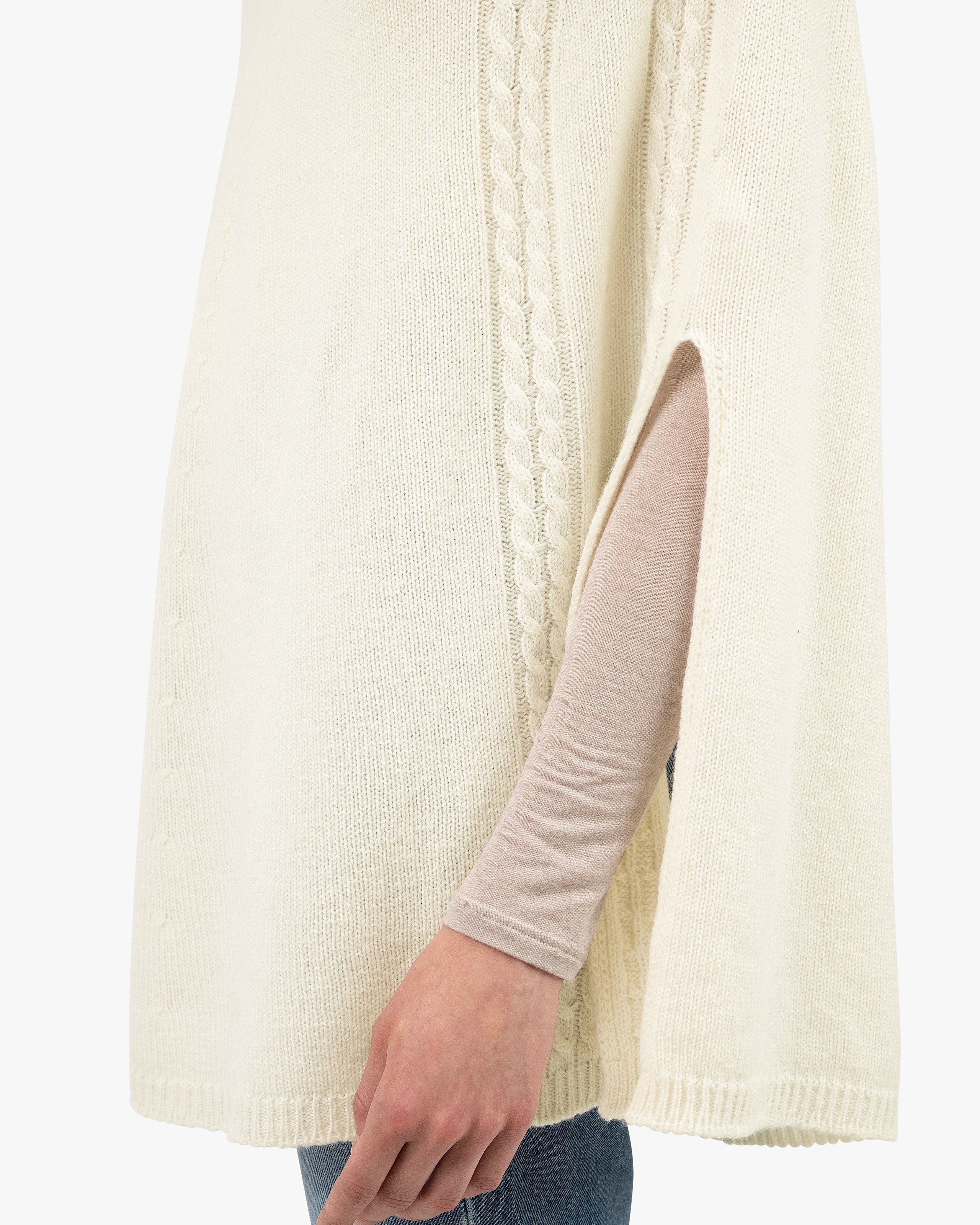 Riviera Poncho - White Cashmere