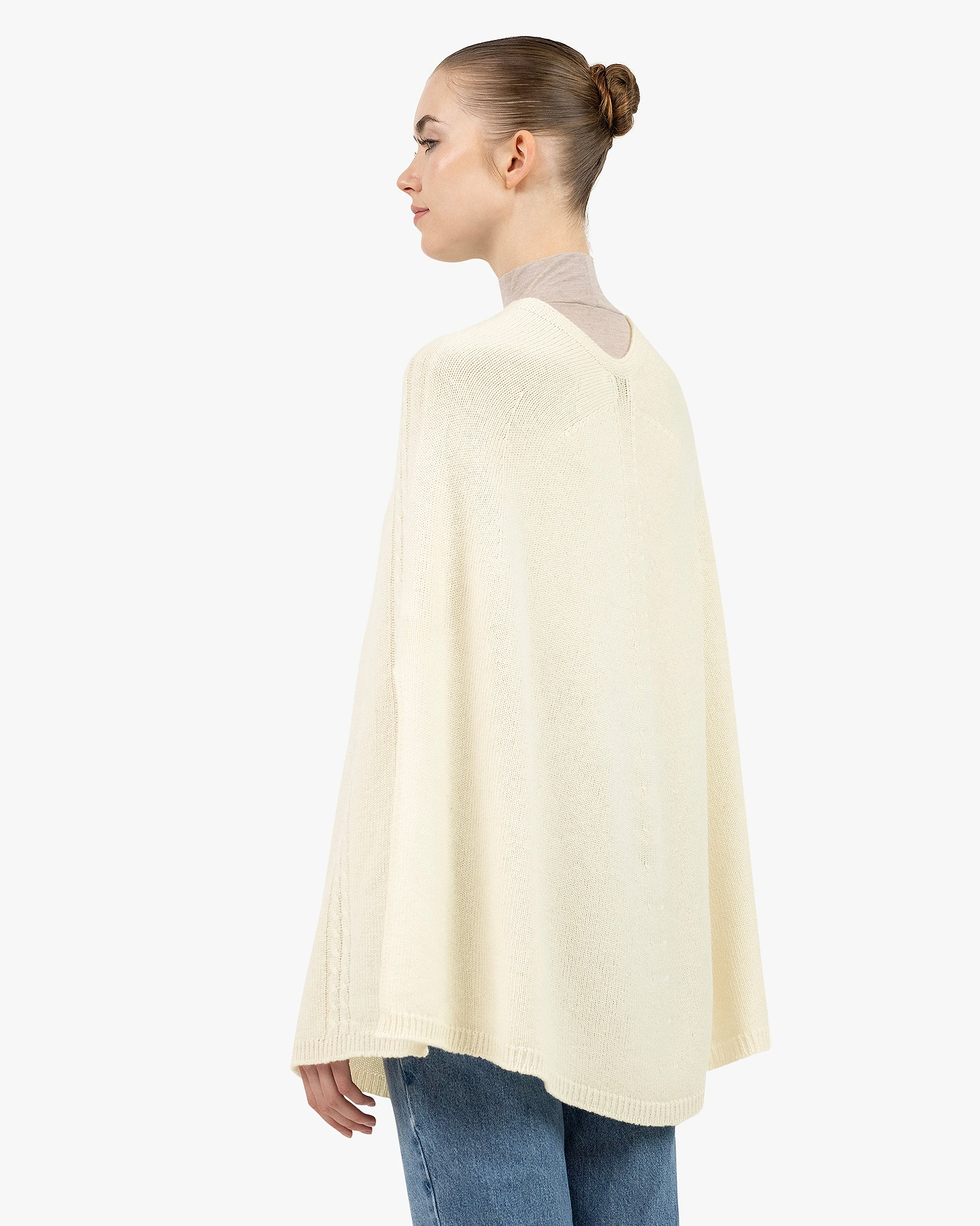 Riviera Poncho - White Cashmere