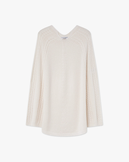 Riviera Poncho - White Cashmere