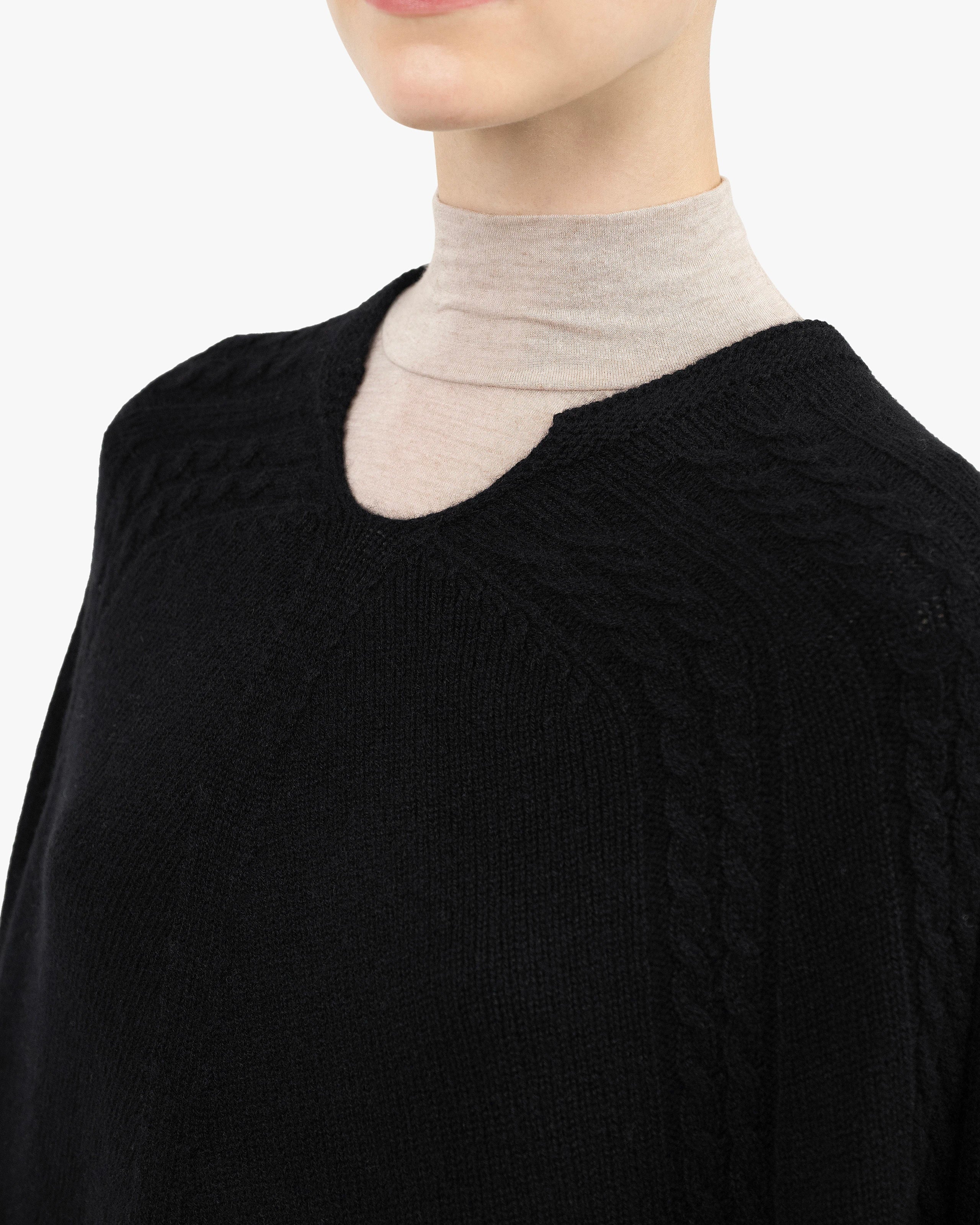 Riviera Poncho - Black Cashmere