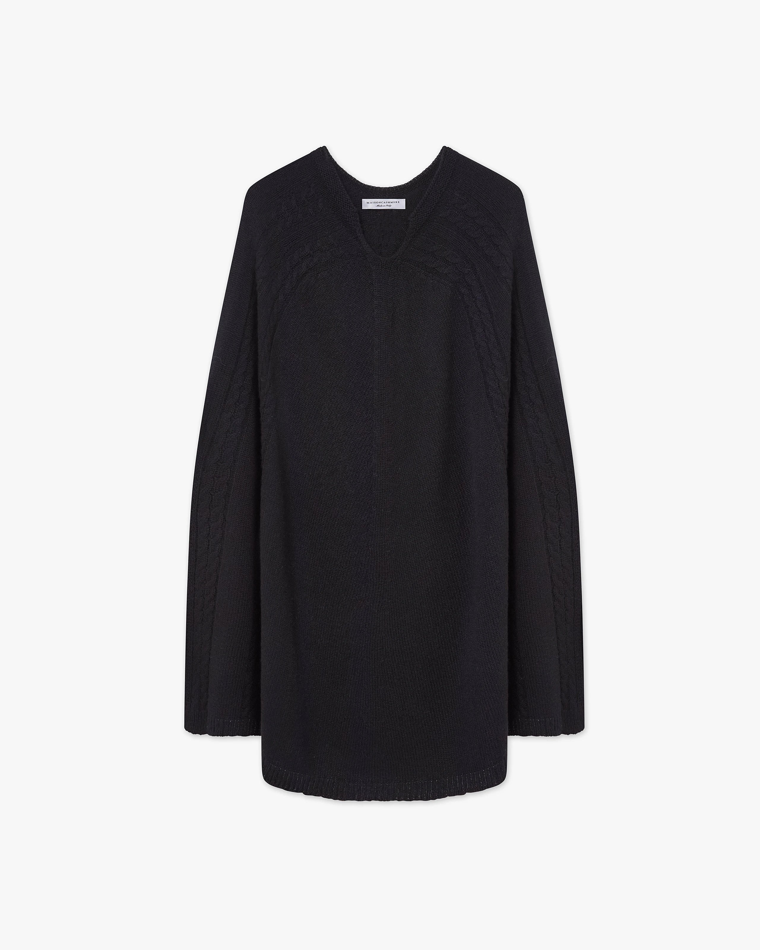 Riviera Poncho - Black Cashmere