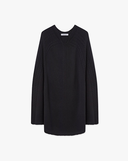 Riviera Poncho - Black Cashmere