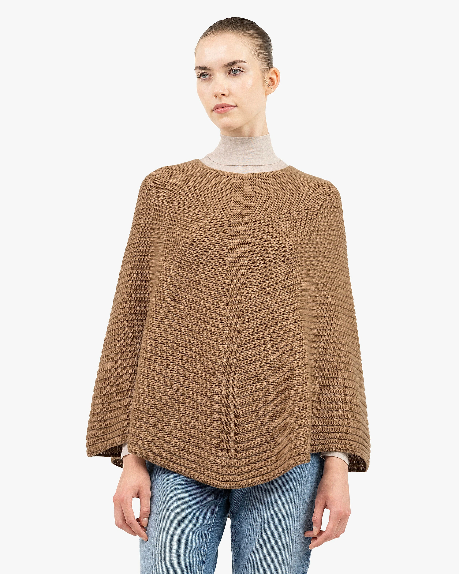 Sorbonne Poncho - Camel Cashmere