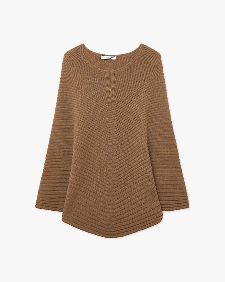 Sorbonne Poncho - Camel Cashmere