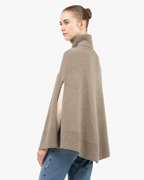 Selva Poncho - Taupe Cashmere