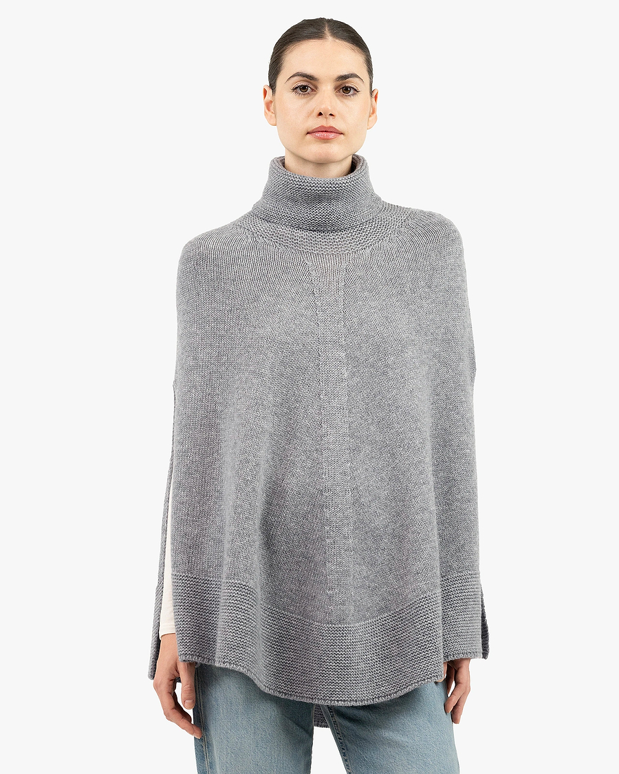 Selva Poncho - Medium Grey Cashmere