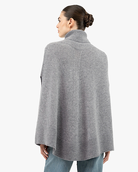 Selva Poncho - Medium Grey Cashmere