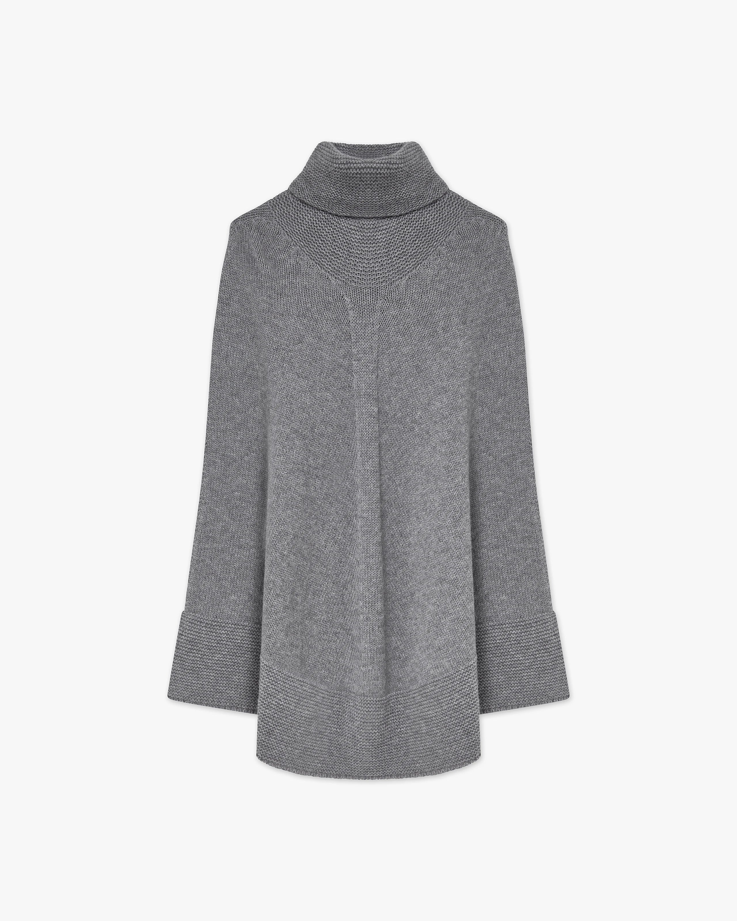 Selva Poncho - Medium Grey Cashmere
