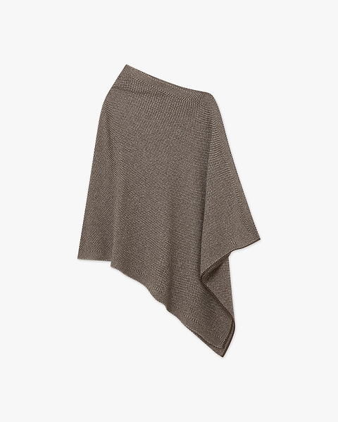 Two-Tone Poncho - Brown Cashmere