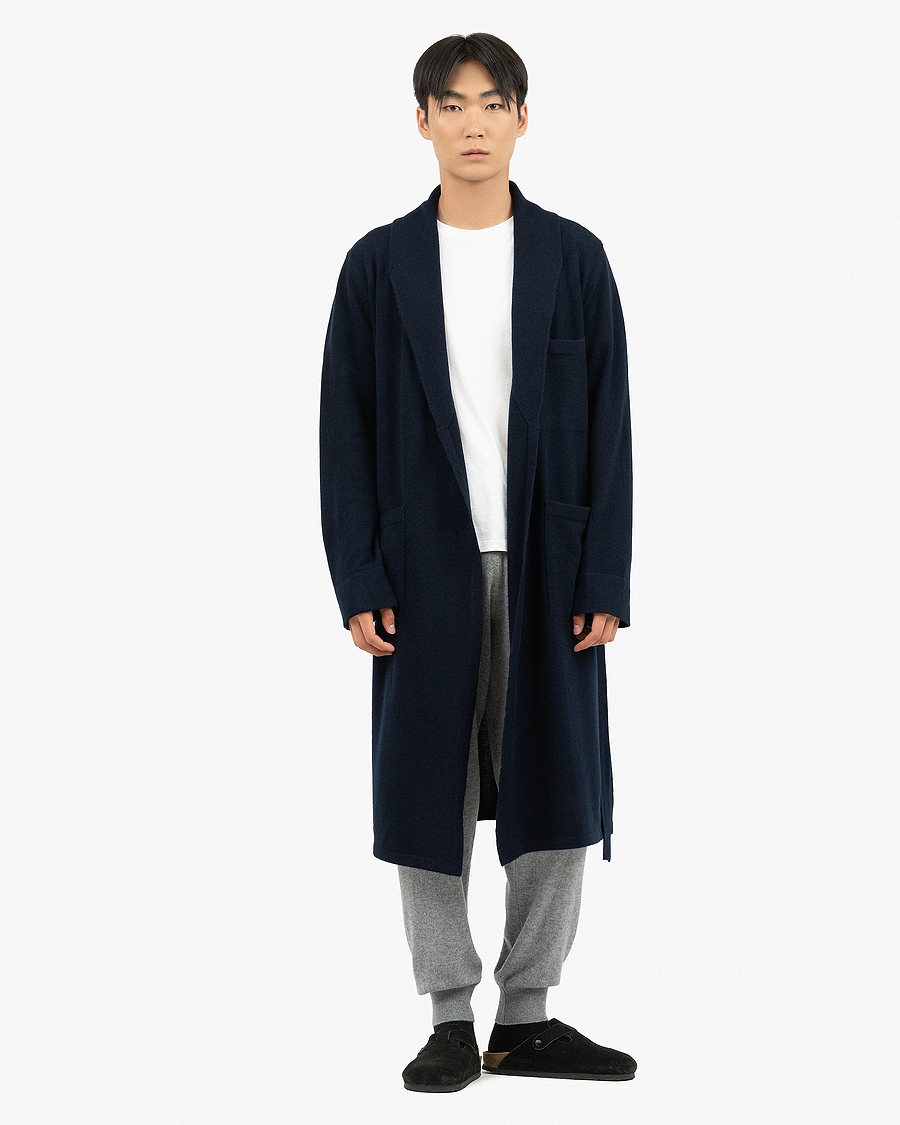 Oberon Robe - Night Blue Cashmere
