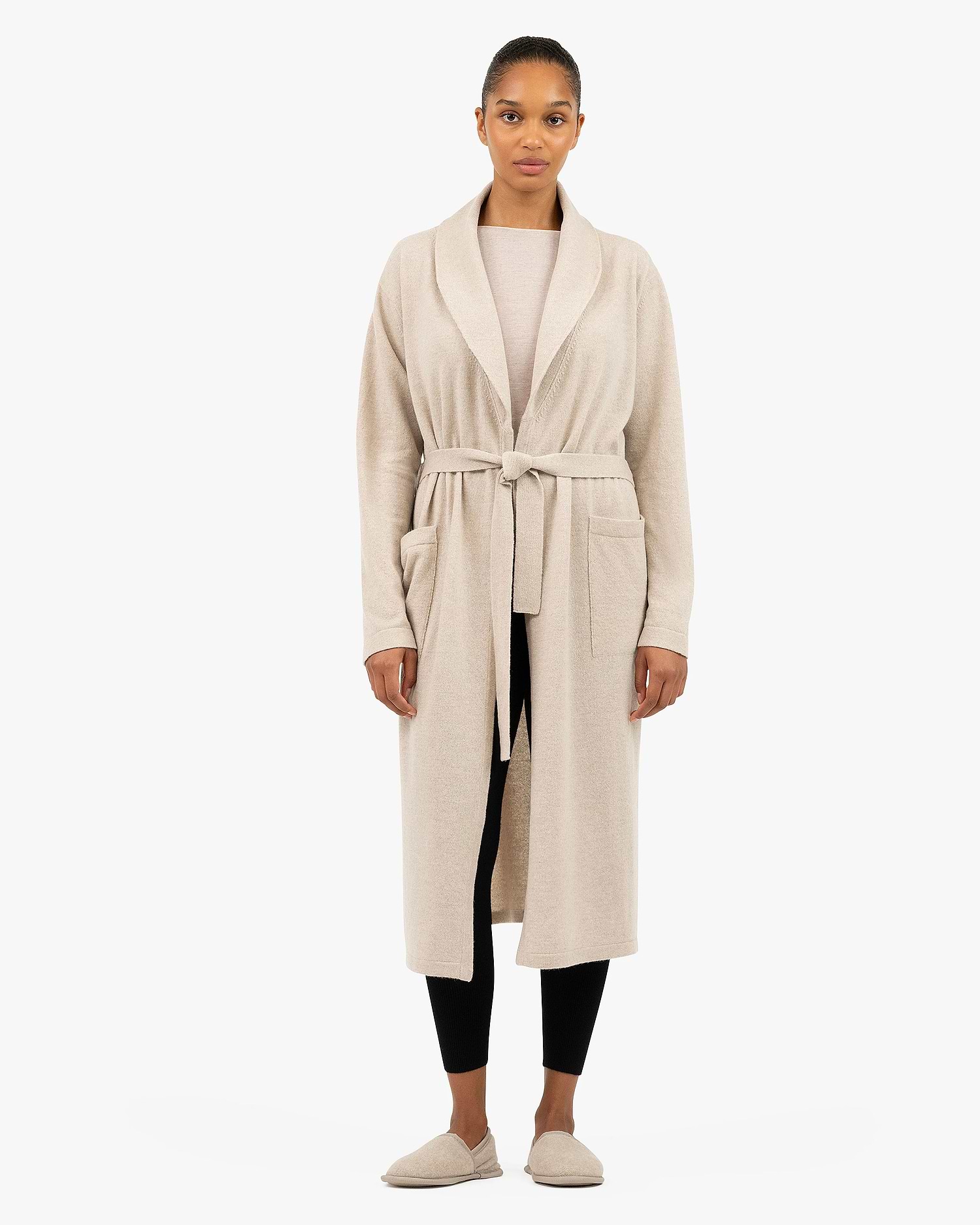 Lorien Lounge Robe - Beige - Cashmere - Made in Italy Lorien Lounge Robe - Beige - Cashmere - Made in Italy