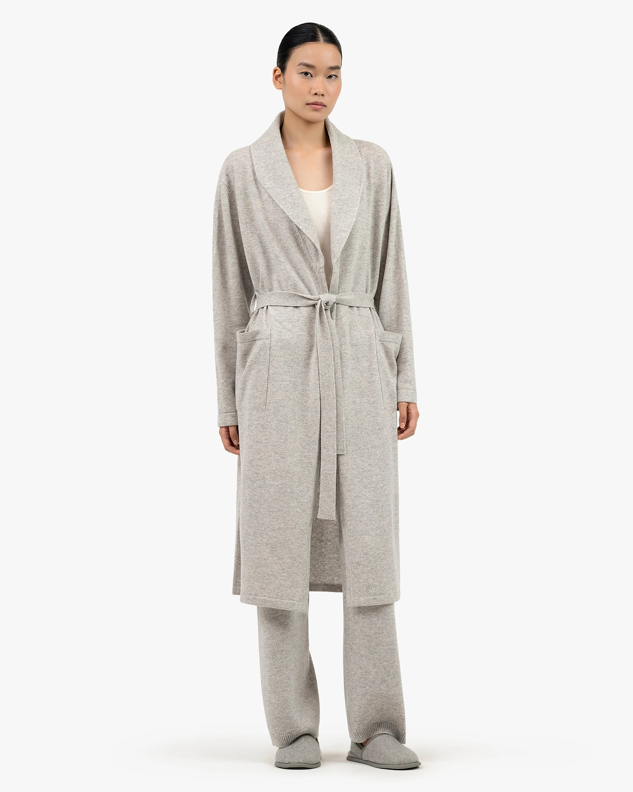 long cashmere dressing gown Cashmere & Merino Luxe Dressing Gown