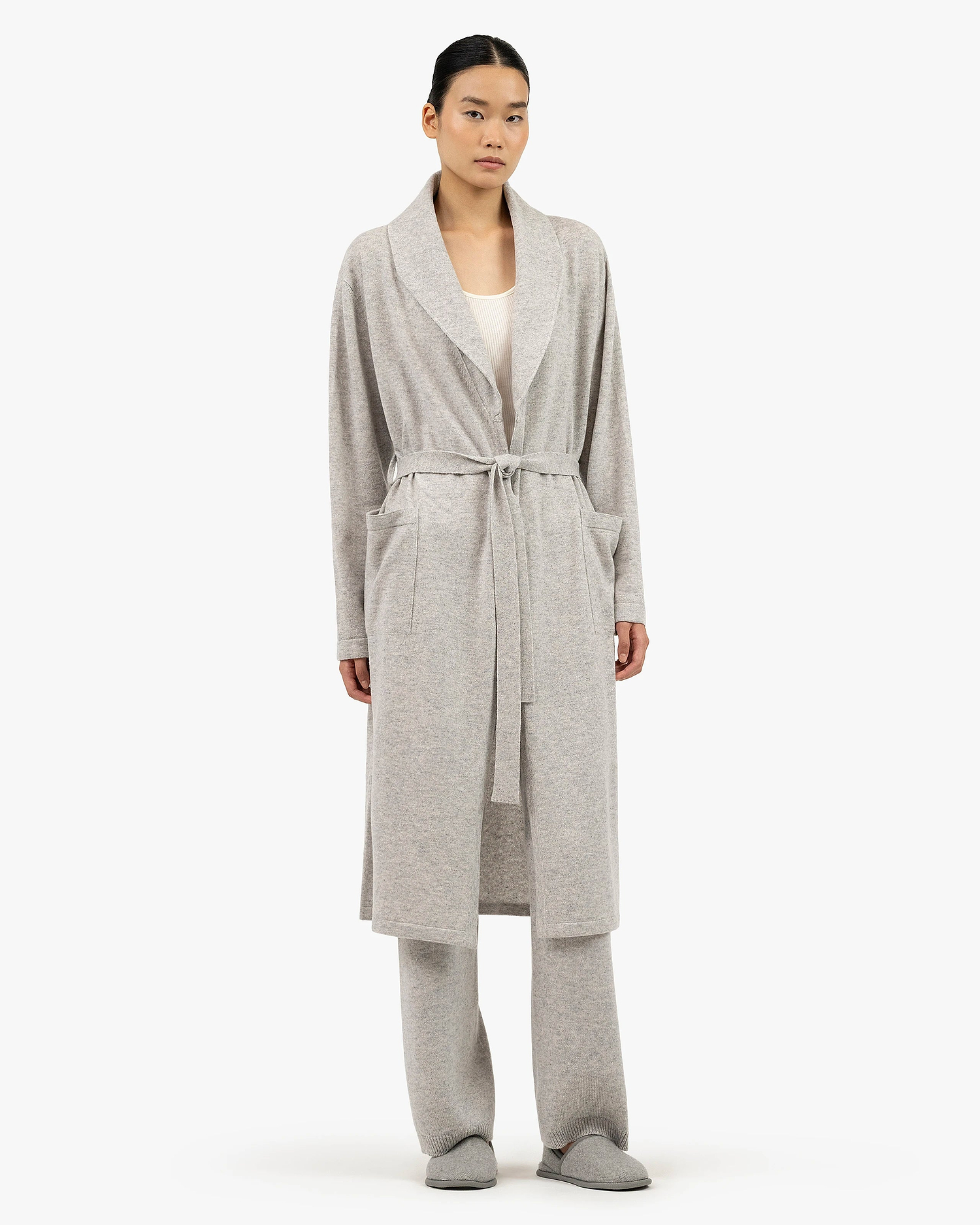 Lorien Robe - Light Grey Cashmere